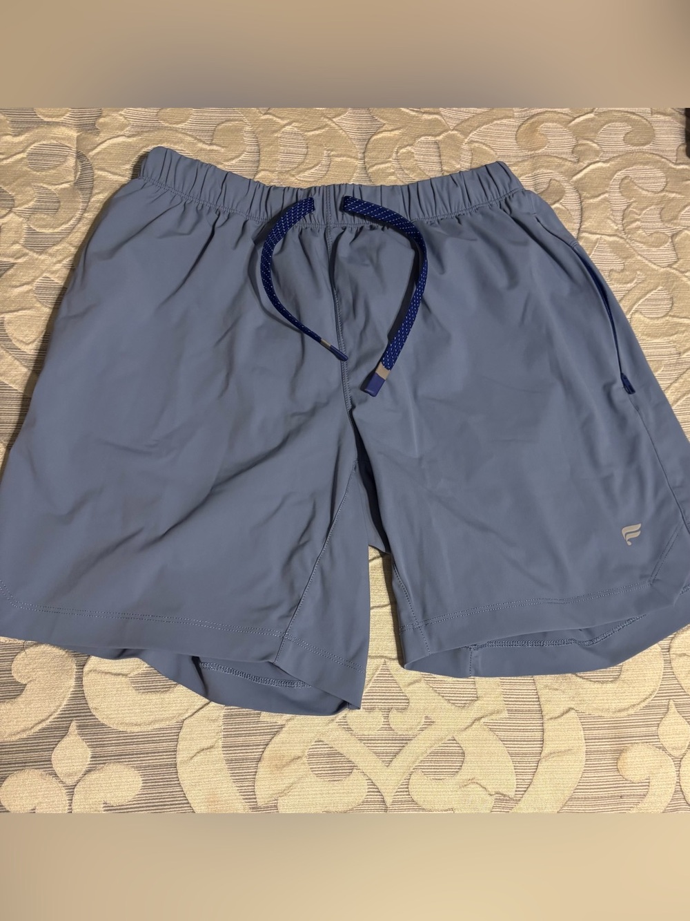 Fabletics Men’s Blue Shorts with Drawstring; size small